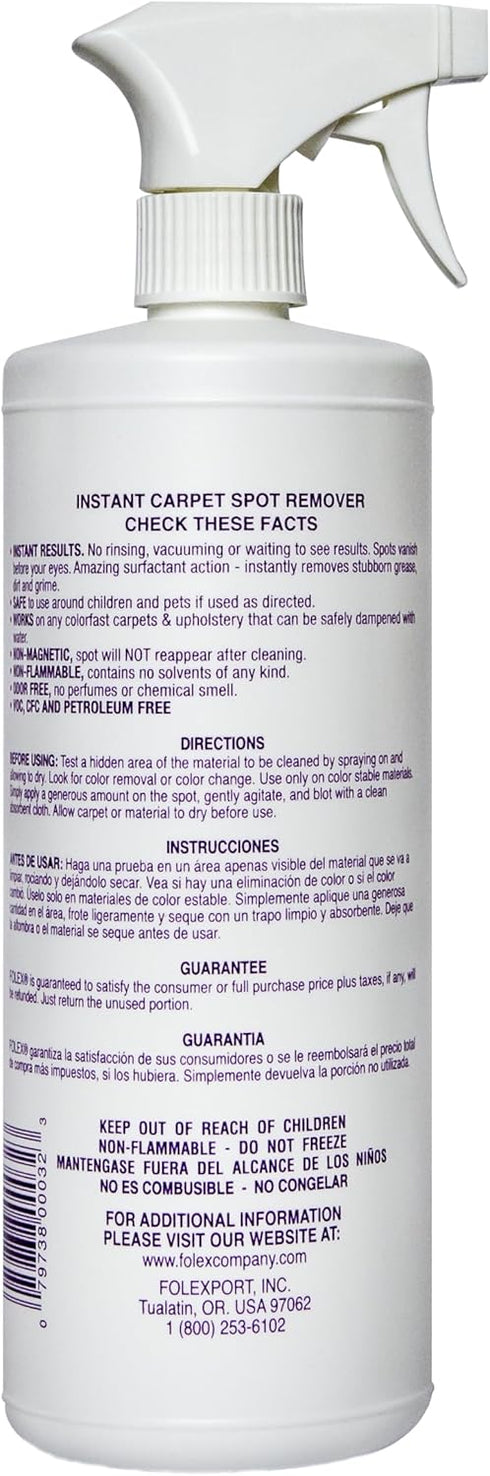 FOLEX Instant Carpet Spot Remover, 32oz, 3 Pack