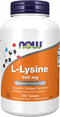 NOW Supplements L-Lysine 500 mg - Amino Acid Supplement, 250 Tablets