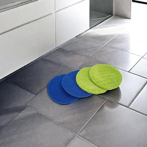 Qiwuhaven 4 Pack Microfiber Mop Pads For Electric Cordless Floor Cleaner Scrubber, Reusable Washable Replacement