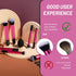 BS-MALL Makeup Brushes - 16 Pcs Purple Short Handle Travel Set with 1 Triangle Puff (HotPink)