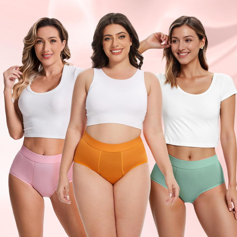ToVii Leak Proof Period Underwear for Women Heavy Flow Washable Plus Size Period Panties Washable Incontinence