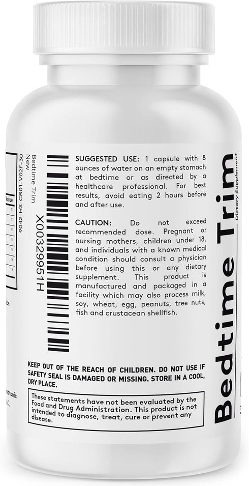 Youth & Tonic PM Bedtime Trim Amino Acids Supplement Pills for Men and Women | 30 Capsules