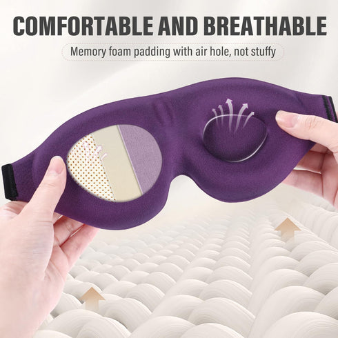 YIVIEW Sleep Mask for Side Sleeper, 3D Light Blocking Eye Mask, Soft Breathable Cover for Men & Women