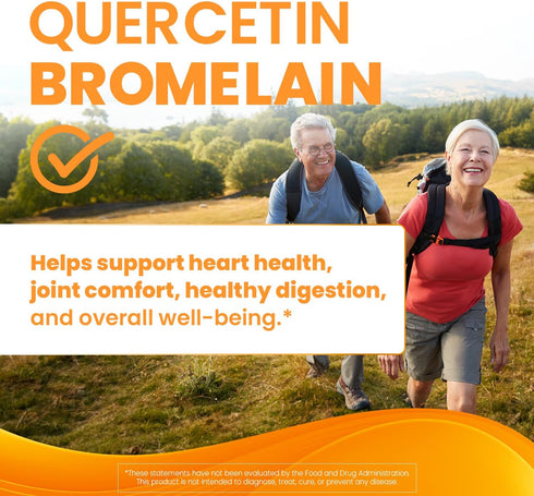 Doctor's Best Quercetin Bromelain - Immunity Support Capsule for Heart, Joint & Respiratory Health - 180 VC