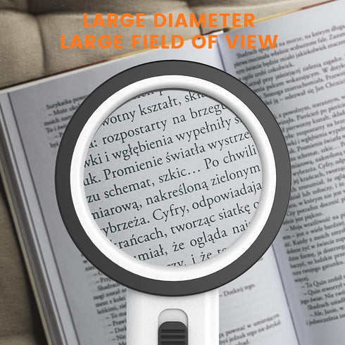 AIXPI Magnifying Glass with Light, 30X Handheld Magnifier with 12 LED for Reading Inspection
