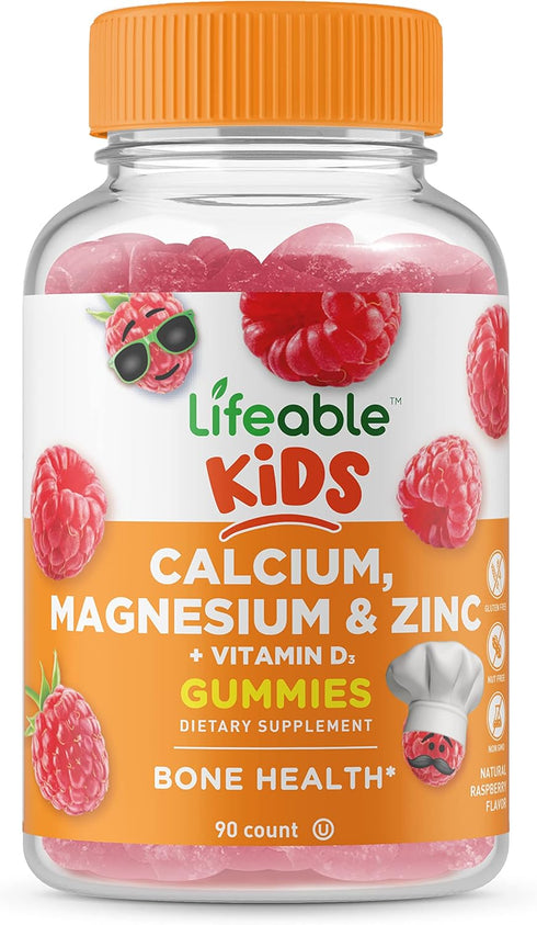 Lifeable Calcium, Magnesium, Zinc and Vitamin D Gummies - 90 Gummies, Bone Health Support