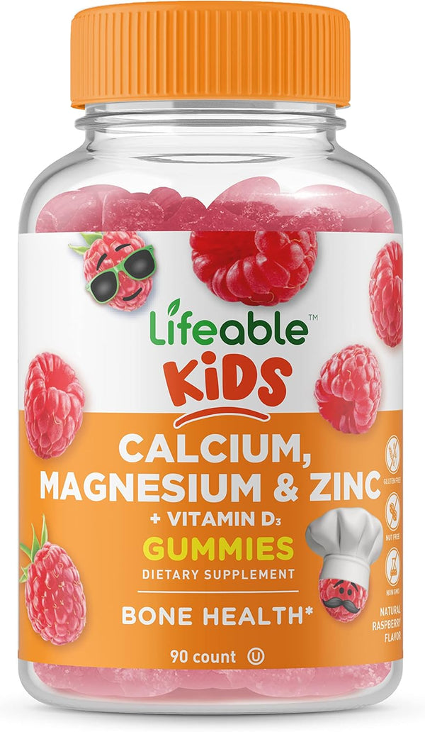 Lifeable Calcium, Magnesium, Zinc and Vitamin D Gummies - 90 Gummies, Bone Health Support