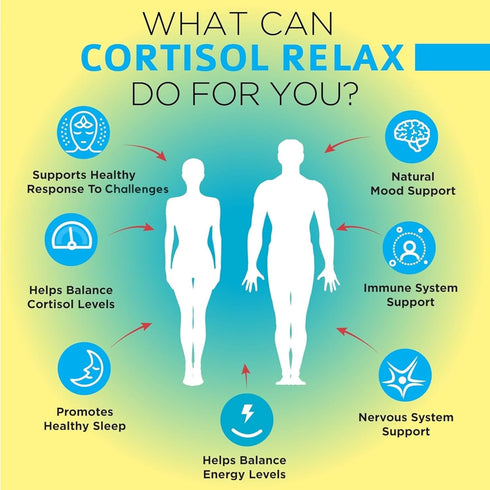 OmniBiotics Cortisol Relax Supplement with Ashwagandha, L-Theanine - Natural Cortisol Support - 60 Vegan Capsules