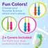 Kids Toothbrush 2 Pack, Soft Contoured Bristles, Child Sized Brush Heads (3-10 Years) - Suction Cup for Easy Storage