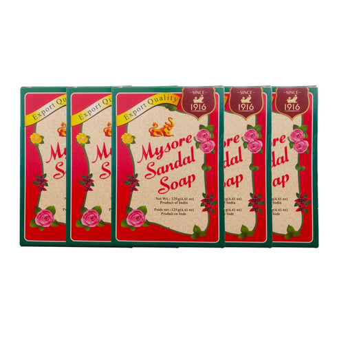 Mysore Sandal Soap 4.41 oz (125 Grams) Box - Pack of 5