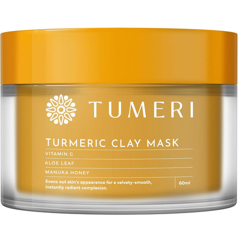 Turmeric Clay Mask for Facial Skin Care – Turmeric with Vitamin C Clay Mask with Manuka Honey – Facial Mask for Dark Spots, Scarring and Cleansing – 2 oz with Face Mask Brush Applicator