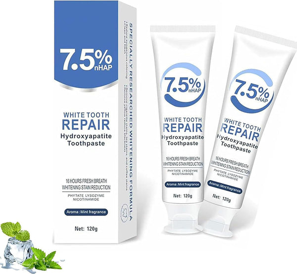 wwaiwenl 7.5% Hydroxyapatite Toothpaste for Advanced Enamel Protection, Hydroxyapatite Fluoride-Free Toothpaste Formula for