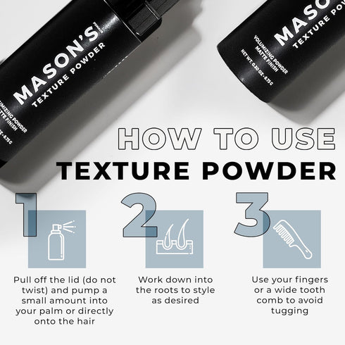 Mason's Pomade - Hair Texture Powder, Lightweight Volumizing Styling Powder for Men, Matte Finish, 8.75 grams