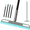 Multifunction Magic Broom, Silicone Floor Squeegee Broom with 59" Long Handle for Cleaning, Blue
