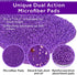 16.5 inch Microfiber Replacement Mop Pads Reusable - 3 Pack Flat Replacement Heads for Wet Or Dry Floor Cleaning Purple¡