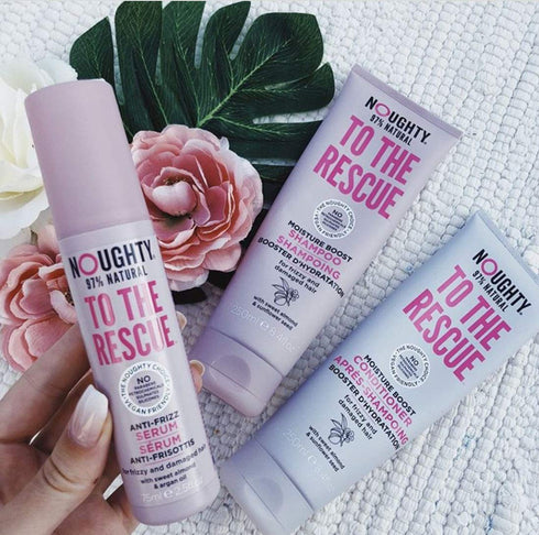 Noughty 97% Natural To The Rescue Anti-Frizz Serum | 75ml | Smoothing Hydrating Formula with Heat Protection for Dry,