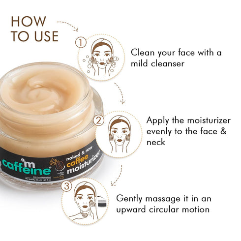 mCaffeine Naked and Raw Coffee Moisturizer - 1.69 oz Gel-Based Lotion, 48-Hour Face Cream Controls Excess Oil
