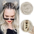SOFEIYAN 2PCS Mini Claw Clip Hair Bun, Messy Cat Ears Extension for Women Girls, Grey