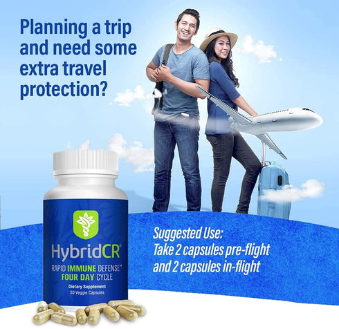 HybridCR Rapid Immunity Supplement - Zinc, Echinacea, Andrographis, Ginseng, Selenium, Gluten-Free, 30 Veggie Caps