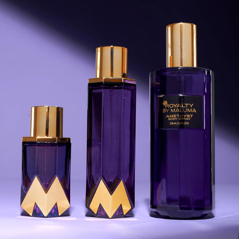 Amethyst Body Spray - 8 oz Luxurious Fruity Floral Scent for Women - Top Notes of Tangerine, Pink Orchids