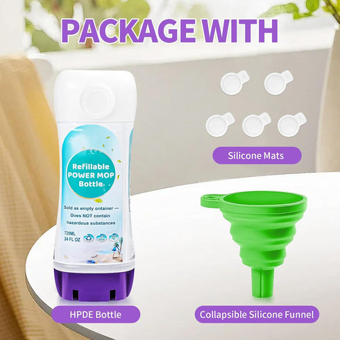 Mop,24 FL.OZ 1 5 PowerMop Refillable Bottle for Swiffer PowerMop Leak-Proof Reusable Floor Cleaner Container Bottle