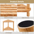 NIMBLOOM 2-Tier 14.57 9.25 12 90 Wood Corner Shower Stool with Storage Shelf, Wooden Bath Bench for Shaving Leg