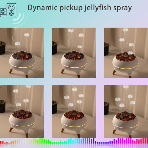 ZTDIXF 250ml Dynamic Aromatherapy Diffuser Essential Oil Cool Mist Humidifier with Jellyfish Mist & Color-Changing LED