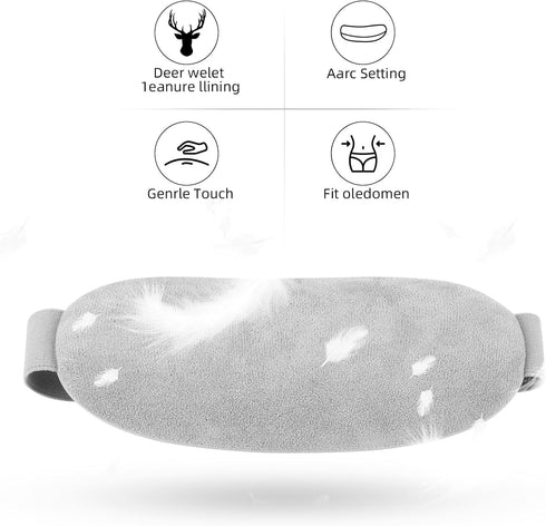 Portable Electric Heating Pad, 3-Speed Adjustment Waist Belt for Back Pain Relief, Fast Heating Belly Wrap (White)