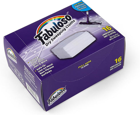 Fabuloso Dry Cloths, Dry Sweeping Pads for Fabuloso Dry + Wet Sweeper, 16 Count - 10 Pack