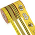 Bee & Flower Grosgrain Ribbon, Yellow Black White for Gift Wrapping, Party Decoration, Hair Bows, All Crafting (4 Rolls)