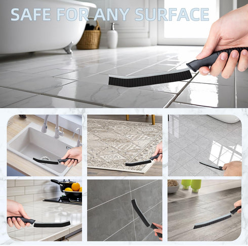 Grout Cleaning Brush - Hard Bristle Crevice Scrub Brush for Tile, Toilet, Kitchen, Bathroom, Window Track, Vehicle