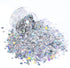 Holographic Chunky Glitter Sequins - 12 Colors Mixed Cosmetic Glitter for Face Body Eye Hair Nail Art Makeup