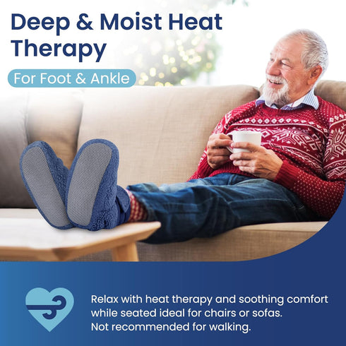 REVIX Microwavable Booties for Cold Feet Moist Heat Therapy, Heated Slippers Women & Men for Soothing Cold Foot