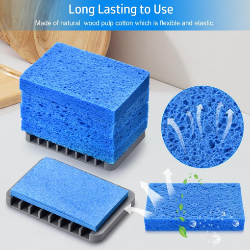 Mcyye 4PCS Compressed Kitchen Sponges for Household Use, Zero Scratch Scrub Dish Sponge Kitchen, Dual Sided