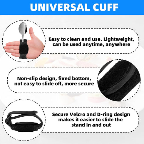 JFHNMLW Universal Cuff Utensil Adjustable Holder Strap for Hand Grip, Adaptive Utensils Aids Spoon Fork Holder Strip