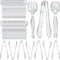 LSLYHTC Plastic Serving Utensils, Clear Serving Spoons Set Including 8 Disposable Plastic Tongs