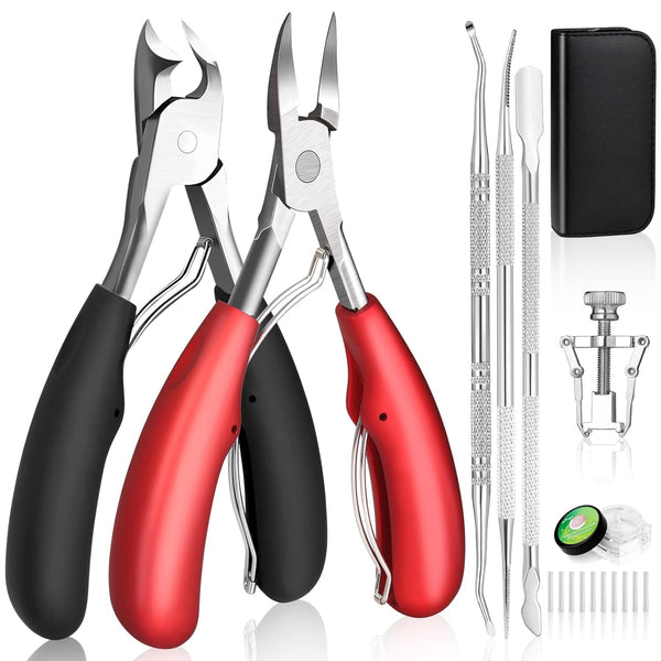 Modacraft 8 PCS Podiatrist Toenail Clippers, Professional Heavy Duty Ingrown & Thick Nail Clippers Kit