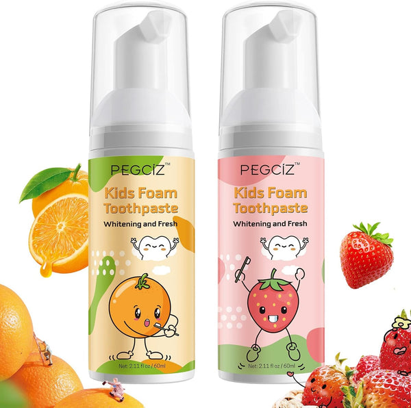 Foam Toothpaste Kids, Foaming Toothpaste for U Shape Toothbrush, Travel Friendly, 2PCs x 60ml