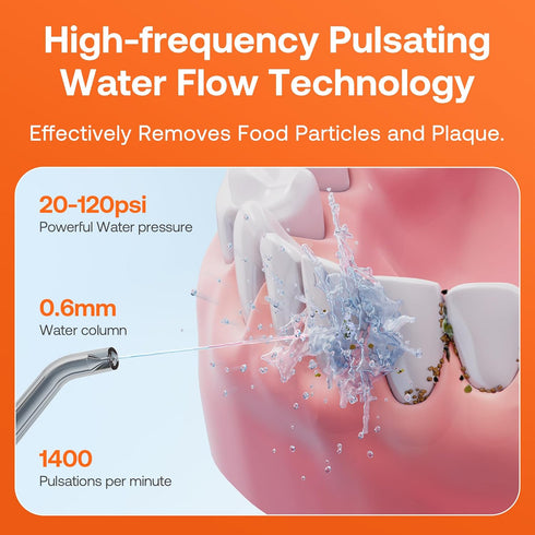 Bitvae C5 Cordless Water Dental Flosser - 3 Modes, 5 Intensities, IPX7 Waterproof, 5 Tips for Teeth Cleaning - Black
