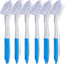 Hsei 6 Pcs Blue Kitchen Scrub Dish Brush Bulk with 11 Inch Handle