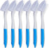 Hsei 6 Pcs Blue Kitchen Scrub Dish Brush Bulk with 11 Inch Handle