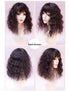 Water Wavy Hair Forehead Piece Clip, Middle Part Topper with Choppy Fringe, Thin, 45cm, Dark Brown