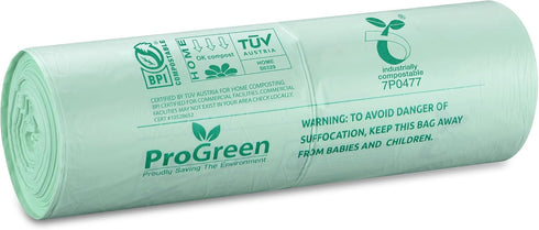ProGreen 3 0.71 100 Count, D6400 Compostable Trash Bags Gallon, Extra Thick Mil, Small Kitchen Compost Bin Bags, Food