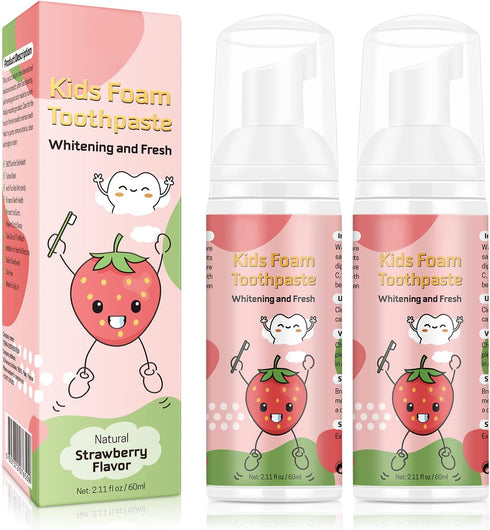VOGSIG Foam Toothpaste Kids, Toddler Toothpaste with Low Fluoride, Kids Toothpaste for U