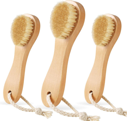 ZJoey 3 Pcs Wood Laundry Stain Brush Stain Remover Brushes with Boar Bristle