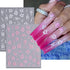 4Pcs Flower Nail Stickers for Nail Art, 3D Self-Adhesive Hibiscus Decals in White Pink Yellow for Women DIY Manicure