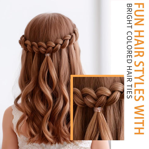 YGDZ Elastic Hair Bands, 600 Pcs Mini Hair Ties in 5 Colors, Elastic Hair Ties for Girls and Women