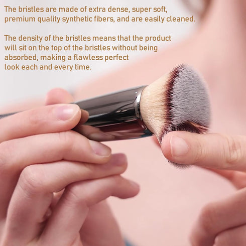 Flat Top Buffing Foundation Makeup Brush, Ultra Soft Dense Kabuki Brush for Liquid, Cream, Powder
