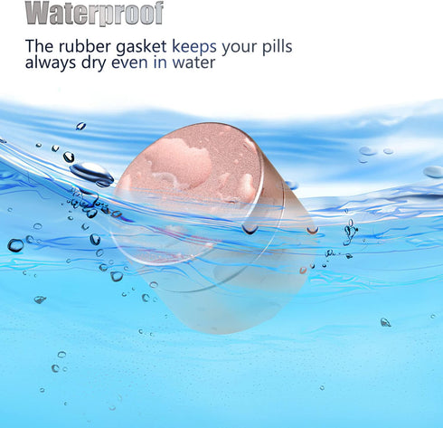 Portable Daily Pill Case, Heavy Duty Aluminium Alloy Round Pill Box, Waterproof Travel Organizer for Outdoor Camping