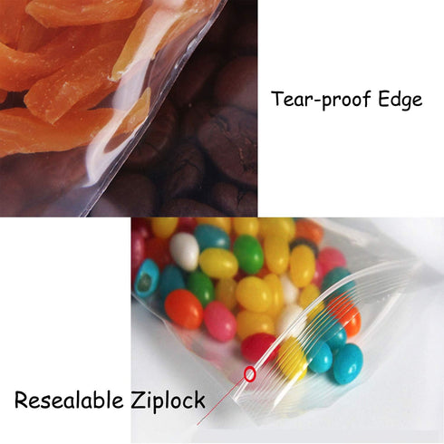 100 Count Clear Tall Thin Resealable Zip Bags - 3.9" x 11.8" (10 x 30 cm)